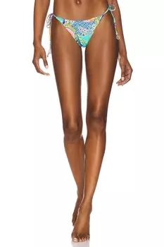 Бразильские плавки с завязками по бокам и собранной спинкой, multicolor