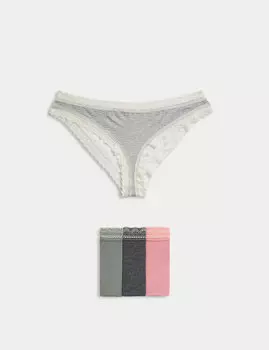 Бразильские трусики из 4 частей из модала и кружева Marks & Spencer