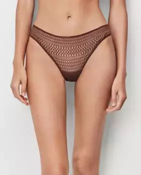 Бразильские трусики из ажурной ткани Gisela, коричневый