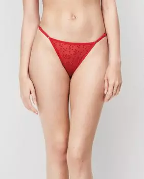 Бразильские трусики из ажурной ткани Gisela, красный