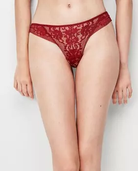 Бразильские трусики из кружевного полотна. Gisela, красный