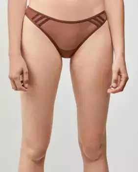 Бразильские трусики из полупрозрачной ткани Gisela, коричневый