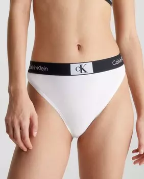 Бразильские трусики с высокой талией - CK96. Calvin Klein, белый