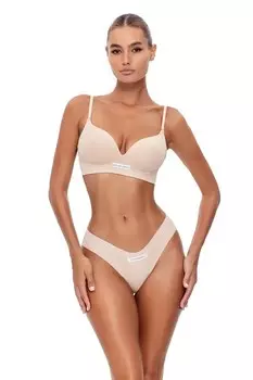 Бразильские трусики SECOND SKIN PANTY CHEEKY God Save Queens, бежевый