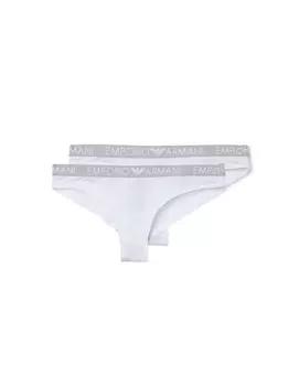 Бразильские трусы Bi-Pack Iconic из хлопка Emporio Armani, белый