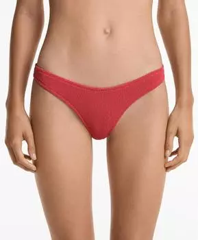 Бразильские трусы-бикини с U-образным вырезом и складками Oysho, цвет Dark Coral Pink