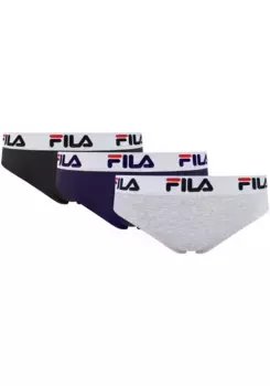 Бразильские трусы Fila с эластичным поясом с логотипом, цвет Black/Navy/Grey