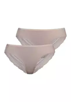 Бразильские трусы LASCANA (2 шт.) из микрофибры в рубчик, коричневый