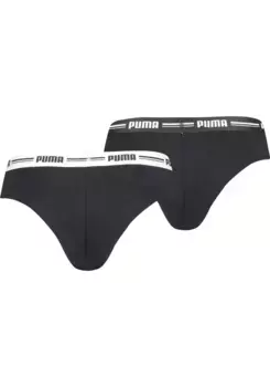Бразильские трусы PUMA (2 шт.) с мягкими манжетами с логотипом, черный