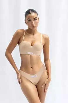 Бразильские трусы SECOND SKIN PANTY BRAZILIAN GOD SAVE QUEENS, бежевый