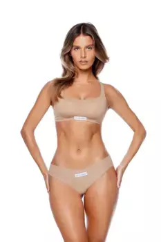 Бразильские трусы SECOND SKIN PANTY BRAZILIAN GOD SAVE QUEENS, бежевый