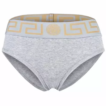 Бразильские трусы топика Versace, серый