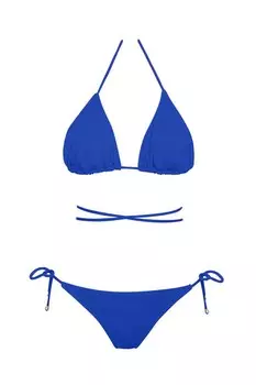 Бразильский комплект бикини с треугольными завязками Sailor Moda, темно-синий