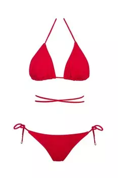 Бразильский комплект бикини с треугольными стрингами Slr Sailor Moda, красный