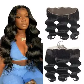 Бразильское фронтальное кружево для волос Remy, объемная волна, предварительно выщипанное, фронтальное кружево 13X4, 10 дюймов, 1 шт./лот OEM