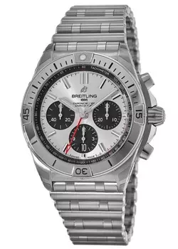 Breitling Chronomat B01 42 автоматический хронограф серебристый циферблат нержавеющая сталь мужские часы AB0134101G1A1, серебряный