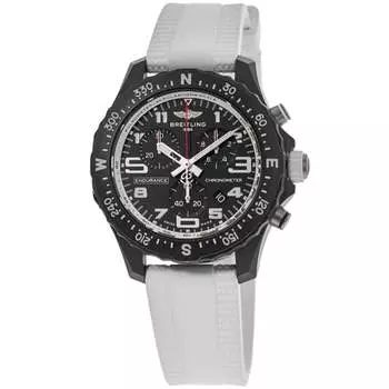 Breitling Endurance Pro 38 кварцевый хронограф черный циферблат Breitlight белый каучуковый ремешок унисекс часы X83310A71B1S1