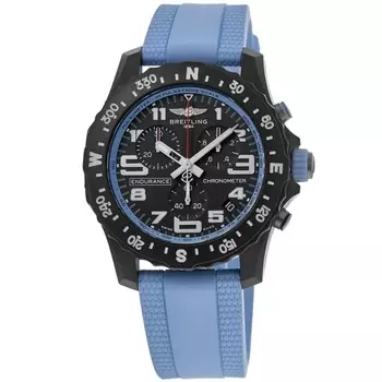 Breitling Endurance Pro 38 кварцевый хронограф черный циферблат Breitlight синий резиновый ремешок унисекс часы X83310281B1S1