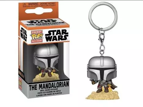 Брелок Pocket Pop! Keychain: Star Wars: The Mandalorian - Mando with Blaster Funko