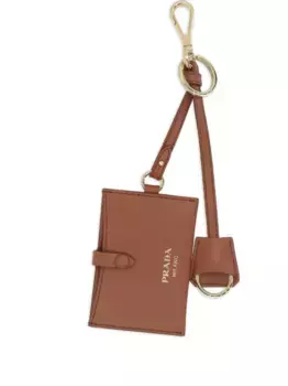 Брелок с кардхолдером Prada, коричневый