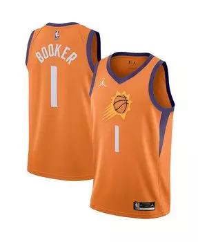 Брендовая мужская футболка devin booker orange phoenix suns 2020/21 swingman - заявление Jordan