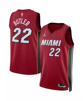 Брендовая мужская футболка jimmy butler red miami heat 2022/23 statement edition swingman jersey Jordan, красный
