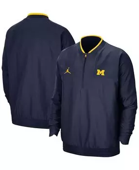 Брендовая мужская куртка michigan wolverines 2021 coach half-zip jacket Jordan, мульти