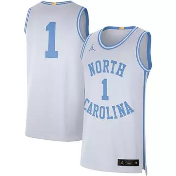 Брендовые мужские # 1 north carolina tar heels retro limited jersey Jordan, белый