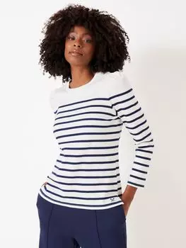 Бретонский топ на пуговицах Crew Clothing, мульти/белый