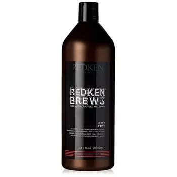 Brews 3-в-1 шампунь-кондиционер и гель для душа, 1000 мл, Redken