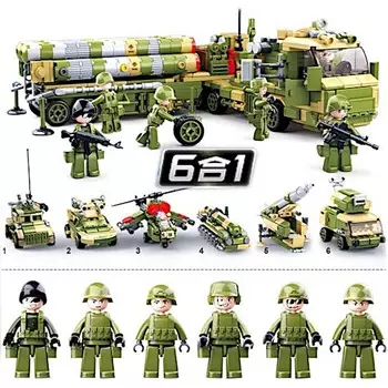 Bricks Truck System S-400 6 в 1, набор из 6 фигурок Sluban