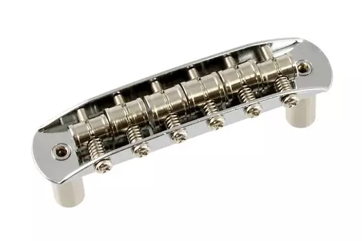 Бридж для Fender Mustang/Jaguar/Jazzmaster, с монтажными чашками - ХРОМ Allparts SB-0223-010