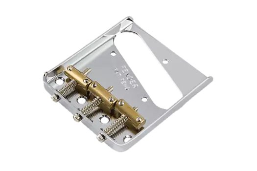 Бридж Fender 099-0806-100 American Vintage Telecaster с 3 седлами в сборе с хромированными седлами из латуни 099-0806-100 American Vintage Telecaster 3-Saddle Bridge Assembly with Brass Saddles