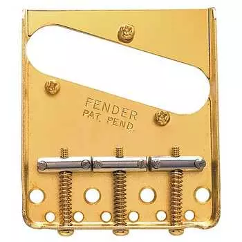 Бридж Fender 3-Saddle American Vintage Telecaster в сборе (золото) Bridge Assemblies