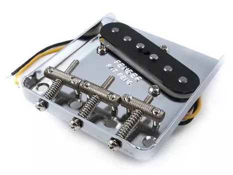 Бридж Fender 62 Tele Custom в сборе (со звукоснимателем), никель 62 TELE CUSTOM BRIDGE ASSEMBLY (WITH PICKUP), NICKEL