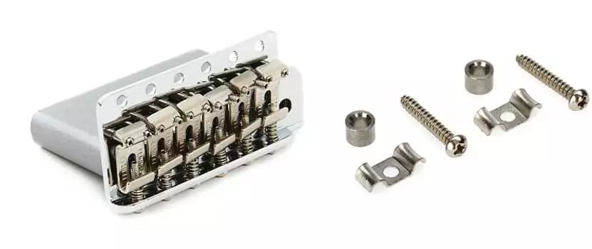 Бридж Fender American Vintage Strat Tremolo в сборе — хромированный комплект с направляющими струн Fender Stratocaster в винтажном стиле 0992049000=1 0994910000=1