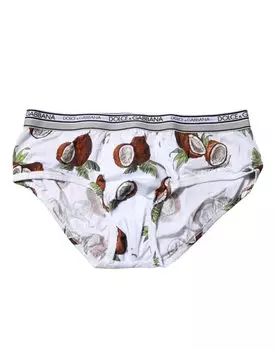 Брифы White Coconut Printed Regular Brief Underwear Dolce & Gabbana, белый