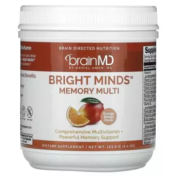 Bright Minds Memory Multi, апельсин и манго, 5,4 унции (153,6 г) Brainmd