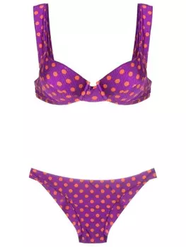 Brigitte бикини на косточках в горох, фиолетовый