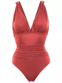 Brigitte ruched swimsuit, красный