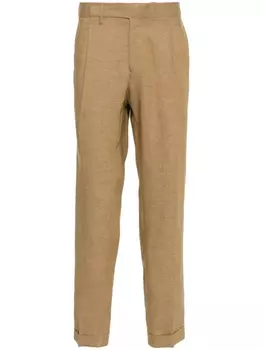 Briglia 1949 льняные брюки со складками, коричневый