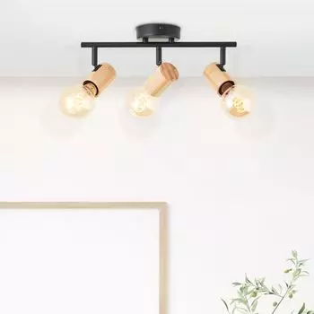 BRILLIANT Керри прожектор 3-ламповый черный/дерево