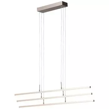 BRILLIANT Lamp Skinn Светодиодный подвесной светильник, 3 лампы, коричневый/кофейный | 3 встроенных светодиода мощностью 16,3 Вт (880 лм, 3000 К) | Масштабировать A++ до E | Регулируемая яркость на 3 уровнях с помощью настенного переключателя, б...