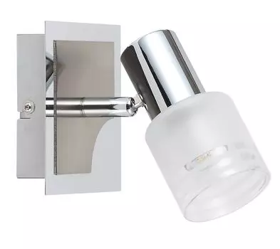 BRILLIANT Настенный светильник Lea | вневременной настенный прожектор | Металл/Стекло | железо/хром/белый | Поворот головы | 1x E14 макс. 4 Вт