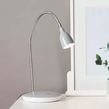 BRILLIANT Настольный светильник Anthony | Пластик/Металл | железо/титан | Индивидуально регулируемый, серебро