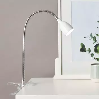 BRILLIANT Настольный светильник Anthony | современная настольная лампа с гибким кронштейном | железо/белый | Металл/Пластик | 2,4 Вт | 250 лм | 3000К