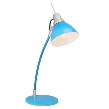 BRILLIANT Настольный светильник Jenny | красочная настольная лампа | Металл/Пластик | синий | Поворот головы | Промежуточный переключатель шнура | 1x E14 макс. 40 Вт