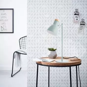 BRILLIANT Настольный светильник VENEA | декоративная настольная лампа со шнуром, промежуточным выключателем и поворотной головкой | Металл/Дерево | Высота 47 см | 1 розетка E14 макс. 25 Вт., зеленый