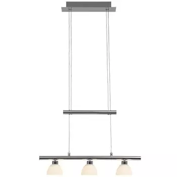 BRILLIANT Подвесной светильник Tonja | вечный подвесной светильник | 3-пламенный | Стекло/металл | хром/белый | регулируемый | регулируемый по высоте, серебро