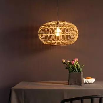 BRILLIANT Подвесной светильник WOODBALL | 1x E27 с регулируемой яркостью | 45см | Бамбук/металл, черный